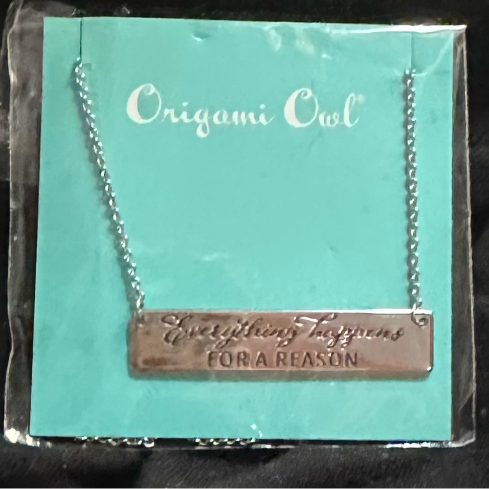Origami Owl Silver Inspirational Bar Necklace